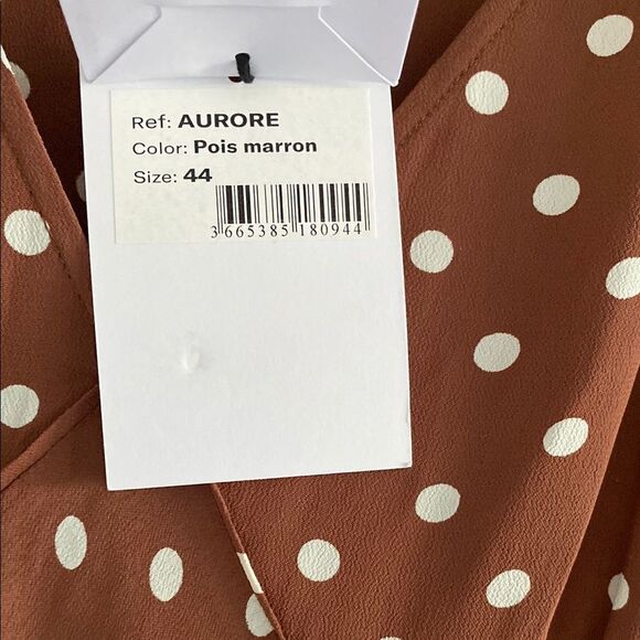 Rouje Brown Polka Dot Wrap Dress - Picture 4 of 5